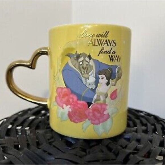 Disney Beauty & the Beast “Love Will Always Find The Way” Cup with Heart Handle - Picture 4 of 7
